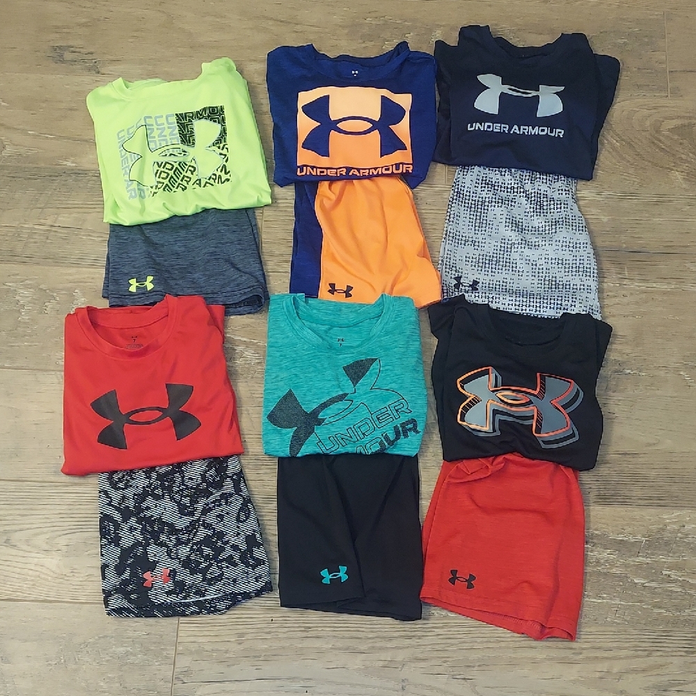 Under Armour Kids' Tees - Neon Green, Blue, Orange, Red